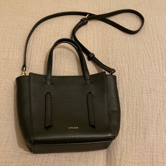LINJER THE LANA BLACK LEATHER BAG . EUC - Picture 6 of 15